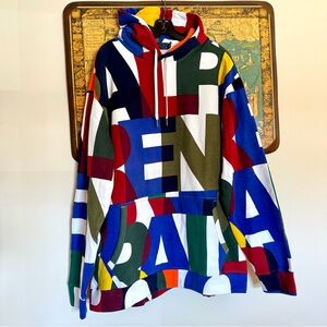 NEW Polo Ralph Lauren Men’s Pullover Hoodie Letter Design AOP Multi $168 XLT